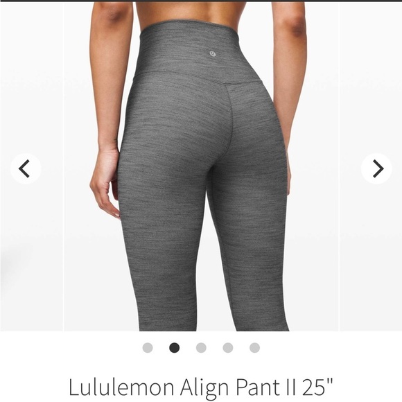 Lululemon Align Pant II 25 inch Mini Heathered Herringbone Heathered Black 4 - Picture 1 of 12